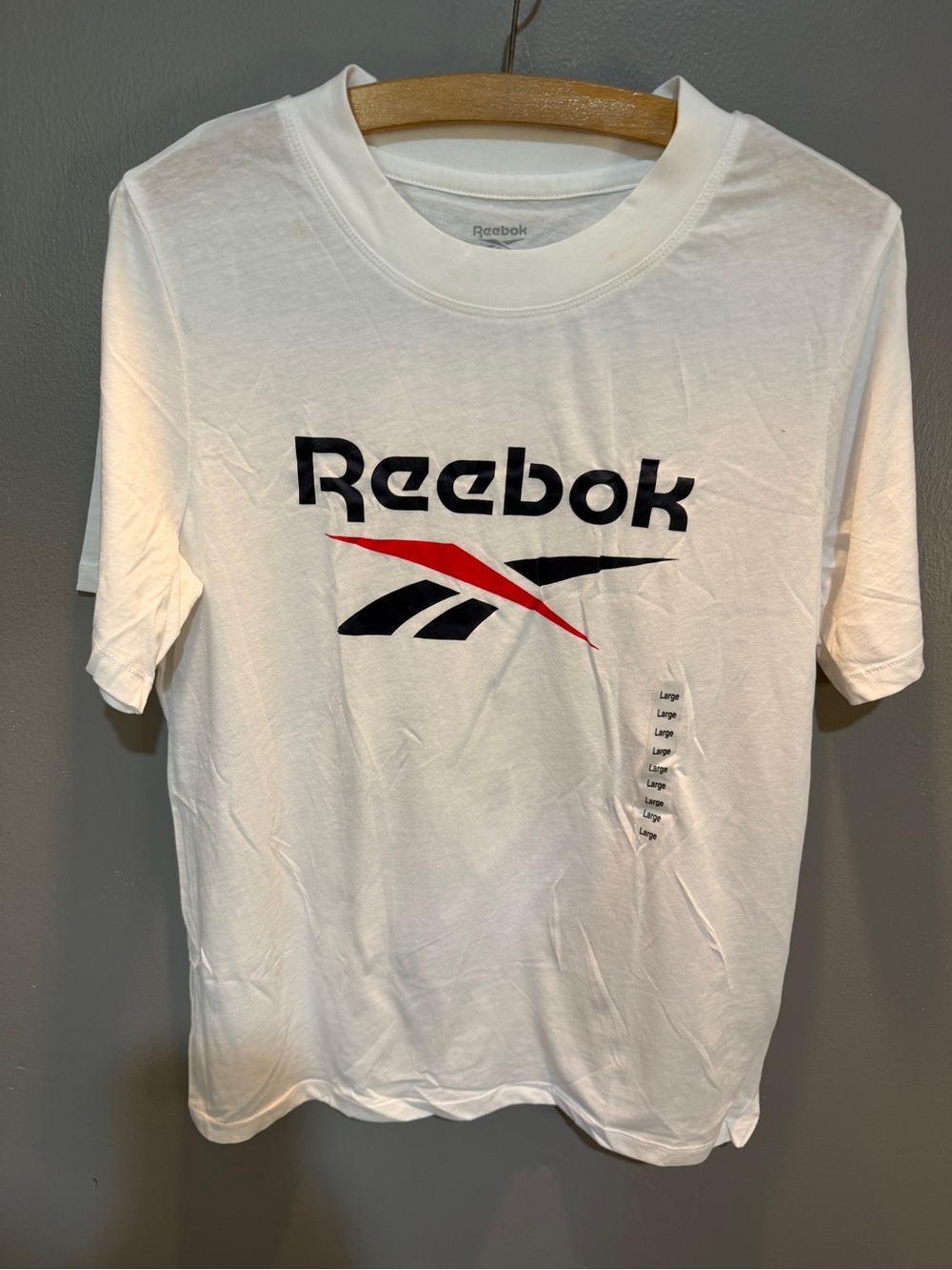 REEBOK WOMEN’S SHORT SLEEVE LOGO TEE SZ L NWT
